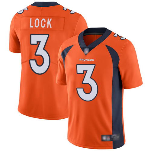Denver Broncos Limited Men Orange Drew Lock Home Jersey #3 Vapor Untouchable NFL Football